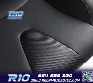 ASIENTO DEPORTIVO SEMI BAQUET ESTILO RS CUERO NEGRO