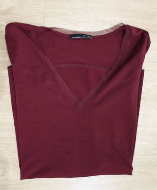 Blusa Zara Mujer Talla M Burdeos