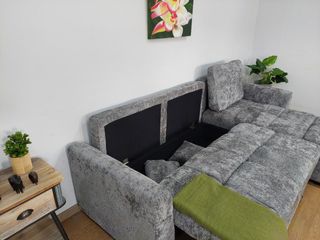 Sofá Cama Chaise Longue Gris 260cm
