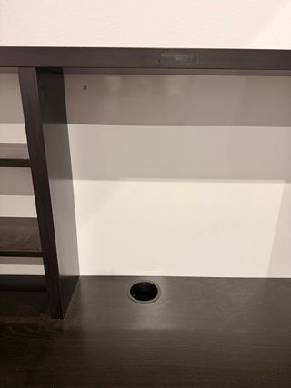 Mesa de Escritorio Negro con Estantería y cajonera