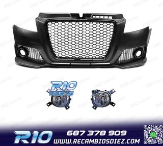 PARAGOLPES DELANTERO AUDI A3 8P 08-12 LOOK RS3 NEGRO CON FAR