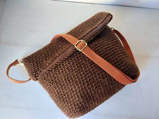 Bolso crochet bandolera marrón nuevo