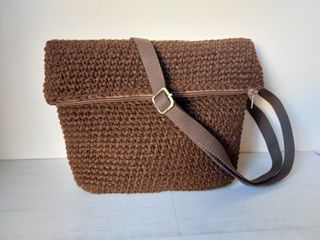 Bolso crochet bandolera marrón nuevo
