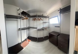 Armario vestidor abierto modular, color wengué