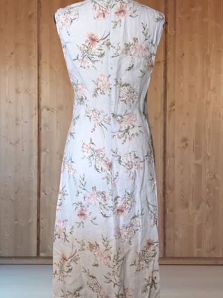 Zara abito lino 100% V neck longdress linen