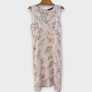 Zara abito lino 100% V neck longdress linen