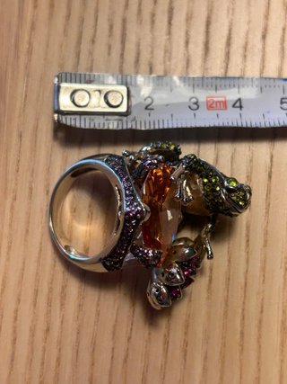 Espectacular Anillo Plata Rana y Flor