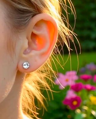 Pendiente Diamante Natural y Oro 18k