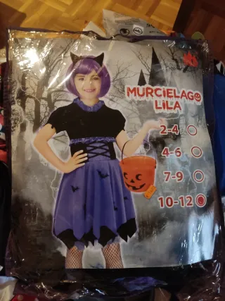 Disfraz Murciélago Lila Talla 7-9