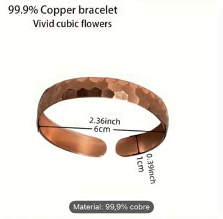 Pulsera Cobre Diseño Hexagonal