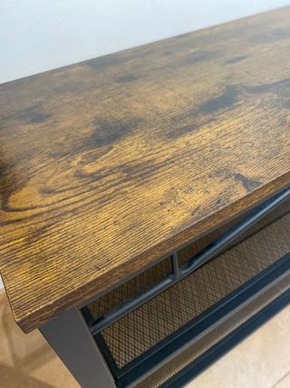 Perchero banco zapatero madera y metal