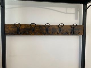 Perchero banco zapatero madera y metal