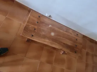 Mesa centro madera rústica metal