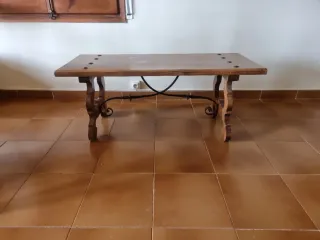 Mesa centro madera rústica metal