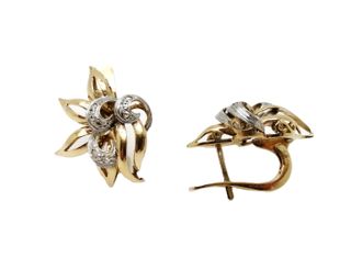 Pendientes de Oro Bicolor 18 Kt. 6.2gr. 2da mano