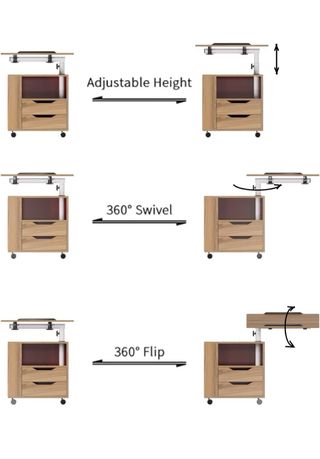 Mesa Auxiliar Madera con Ruedas Sogesfurniture