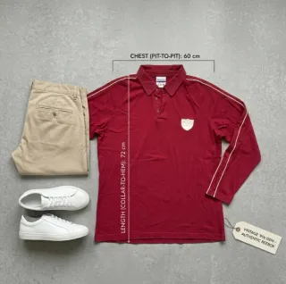 Polo Reebok Manga Larga Talla XL Rojo