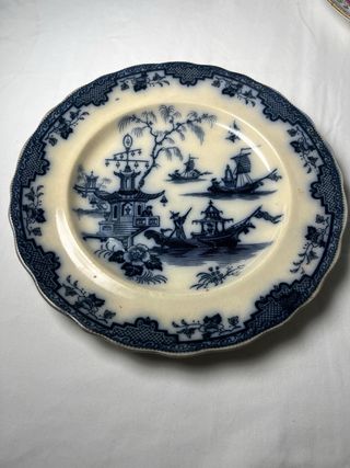 Plato antiguo Tho Godwin S. XIX azul