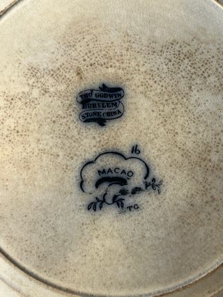 Plato antiguo Tho Godwin S. XIX azul