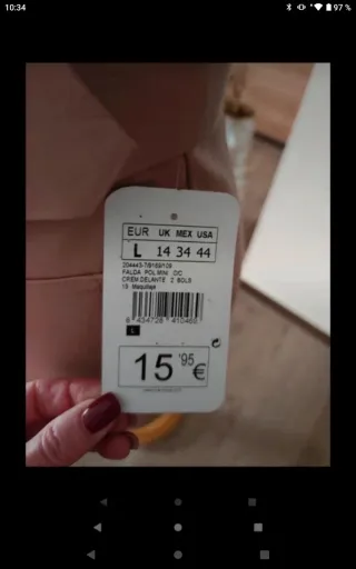 Falda  polipiel licra mini, rosa nude ,Kira Talla