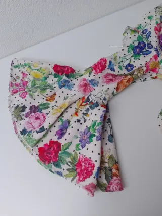 Vestido flores/ lunares manga volante T.38