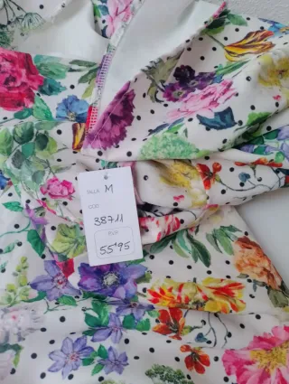 Vestido flores/ lunares manga volante T.38