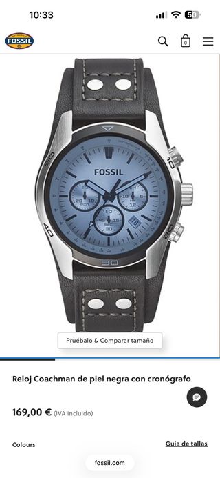 Reloj Fossil Coachman Cronógrafo Acero y Piel