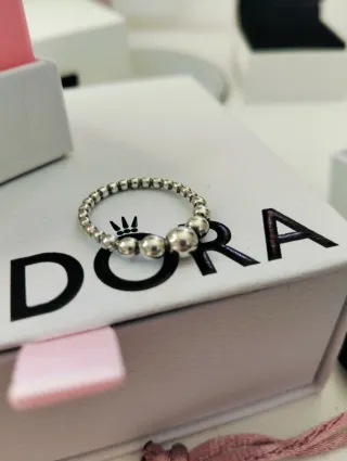 Anillo Pandora Bolitas Plata