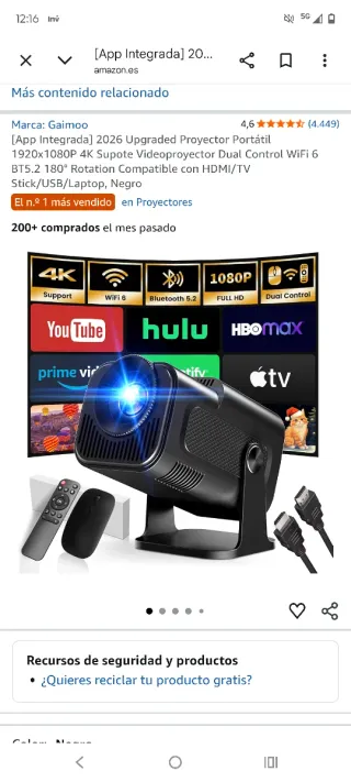 Proyector Gaimoo GM300 sin usar