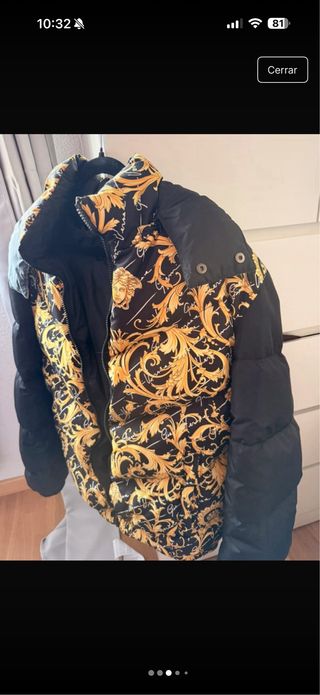 Chaqueta Versace L Barroca Negra y Dorada