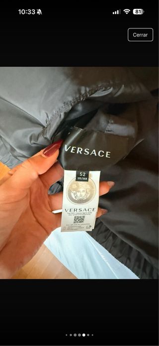 Chaqueta Versace L Barroca Negra y Dorada