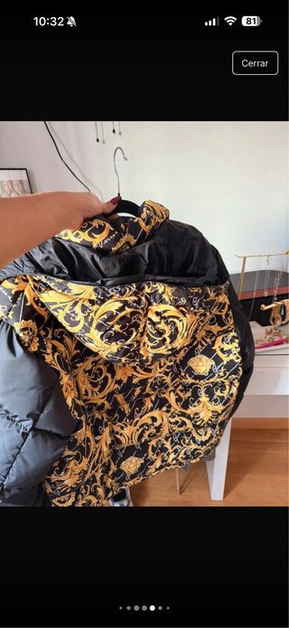 Chaqueta Versace L Barroca Negra y Dorada