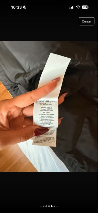 Chaqueta Versace L Barroca Negra y Dorada