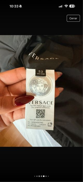 Chaqueta Versace L Barroca Negra y Dorada