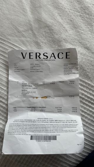 Chaqueta Versace L Barroca Negra y Dorada