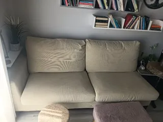 Sofá beige 2 plazas tela