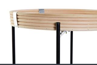 Mesa auxiliar plegable bambú y metal
