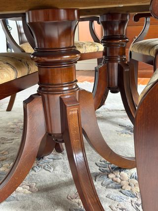 Mesa Comedor Madera + 4 Sillas Tapizadas