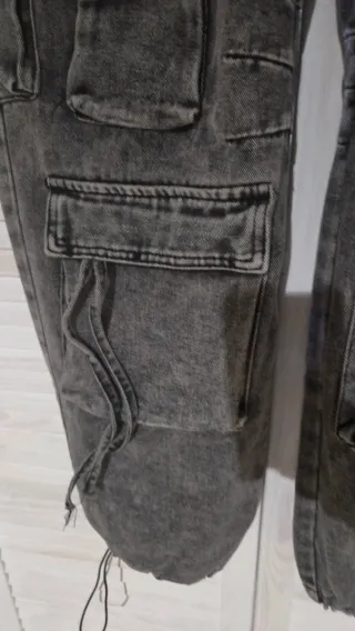 Jeans cargo balloon grigi