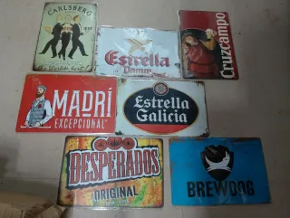 Set di cartelli da parete per birra in metallo