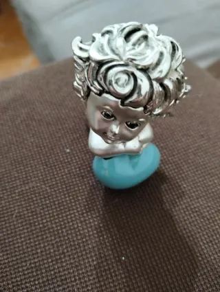 Angioletto con cuore argento e blu