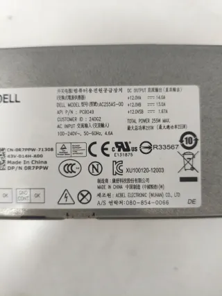 Fuente Alimentación Dell AC255AS-00