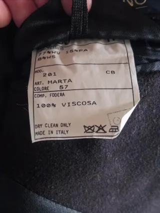 Cappotto Loden Vintage Blu Navy - Made in Italy