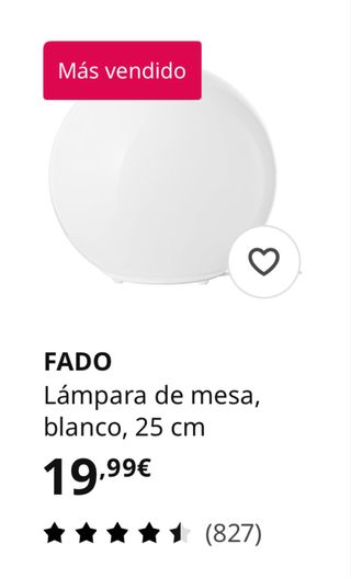 Lámpara de mesa FADO Blanca 25cm