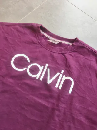 Sudadera Calvin Klein Mujer Morado Cropped