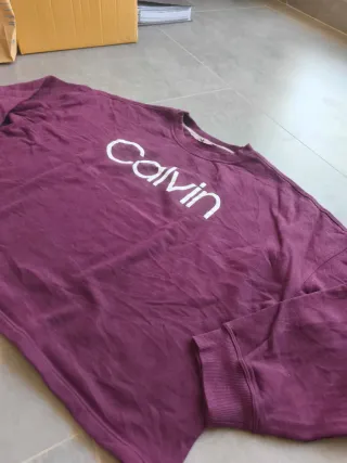 Sudadera Calvin Klein Mujer Morado Cropped