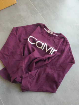 Sudadera Calvin Klein Mujer Morado Cropped
