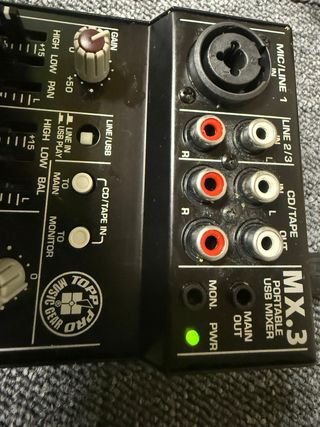 TOPP PRO MX3 Mixer Analogico Portatile USB