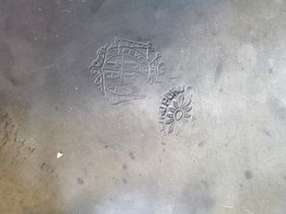 Centrotavola vintage peltro decorato foglie ghiand