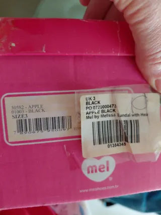 Sandalias Melissa Corazón Negro Blanco